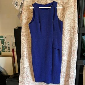 Blue Asymmetrical Waist Dress